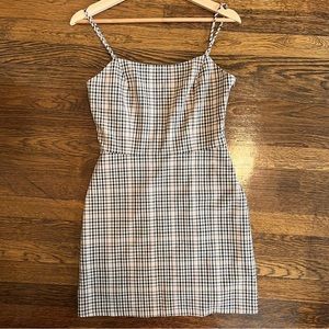 aritzia wilfred plaid mini dress!